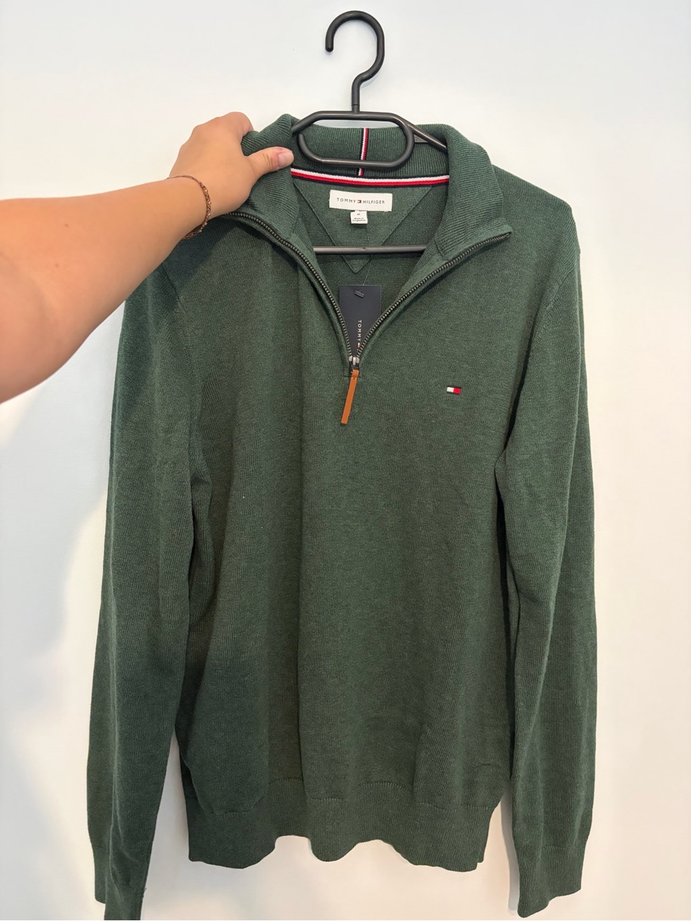 Tommy Hilfiger Men’s Forest Green Half-Zip Sweater